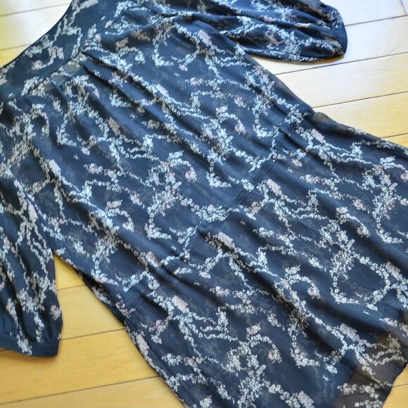 CLUB MONACO Sheer Silk Tunic Dress with Drawstring Waist Size 2 - Picture 11 of 12